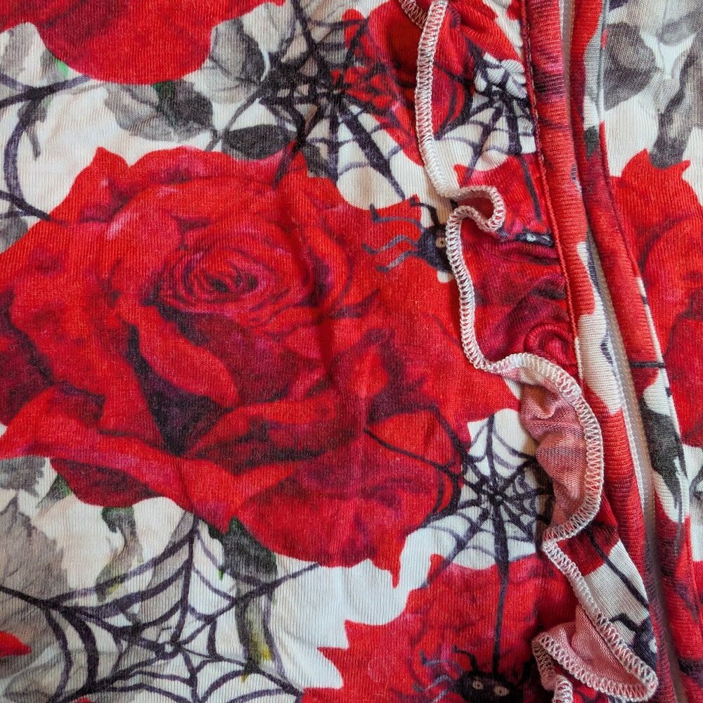 Bums & Roses Scarlett's Web Ruffle Romper, 18-24m EUC - Picture 2 of 5